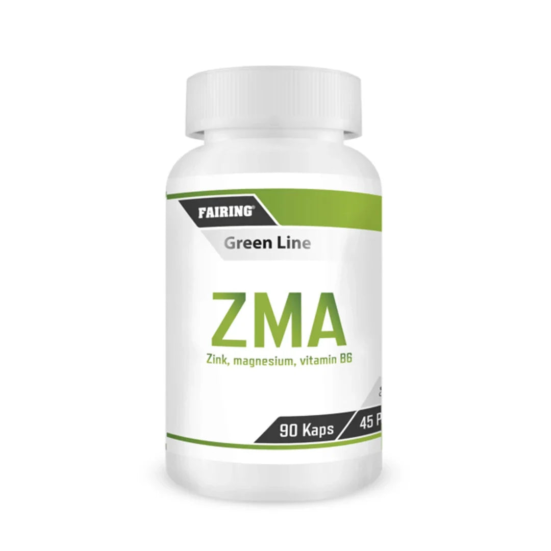 Fairing ZMA 90 caps kosttillskott i en vit burk med gröna detaljer och märkningen Green Line., bild 1 av 1