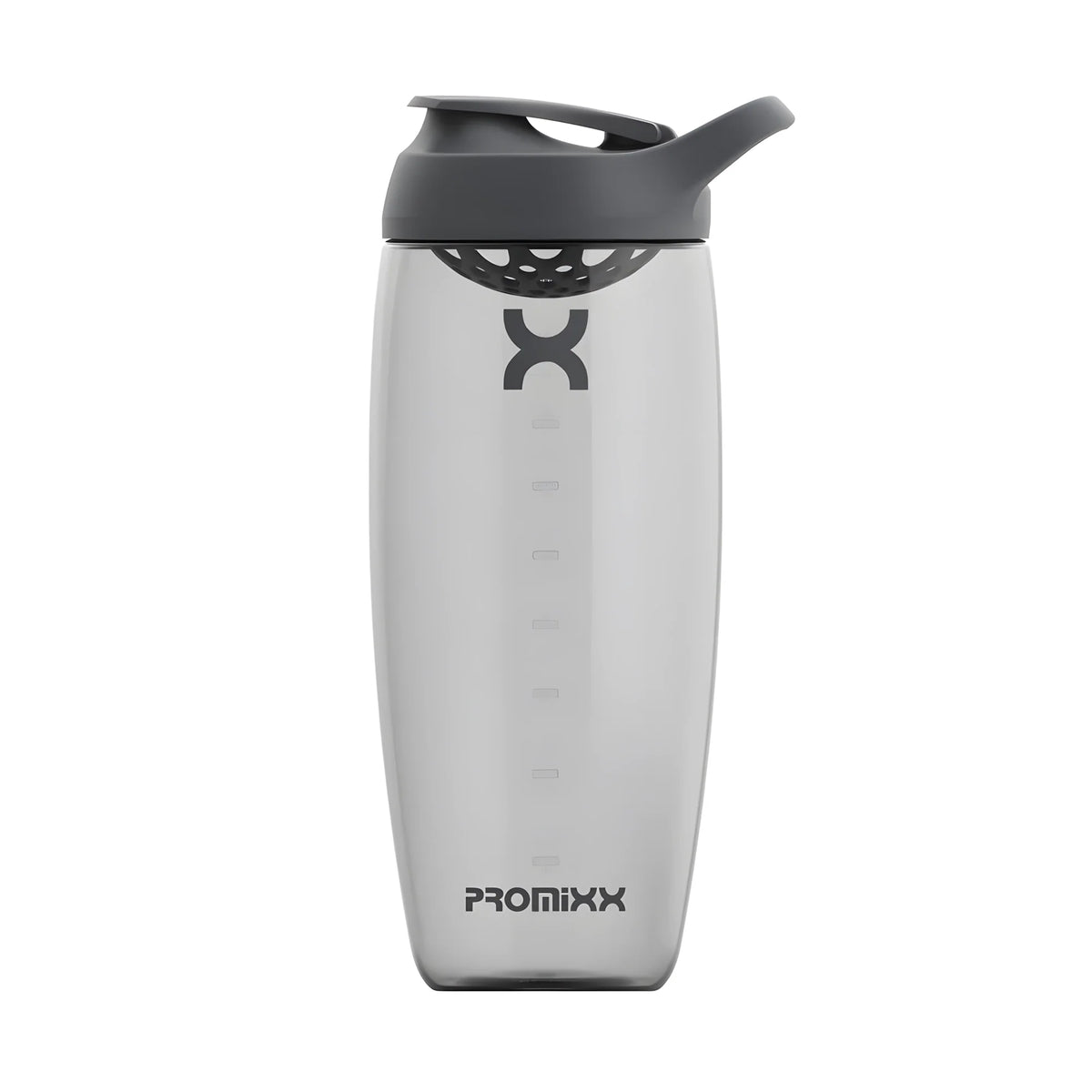 Transparent ProMixx Pursuit Shaker Bottle 950 ml i färgen Graphite Grey med mörkgrått sportlock och bärloop., bild 4 av 5