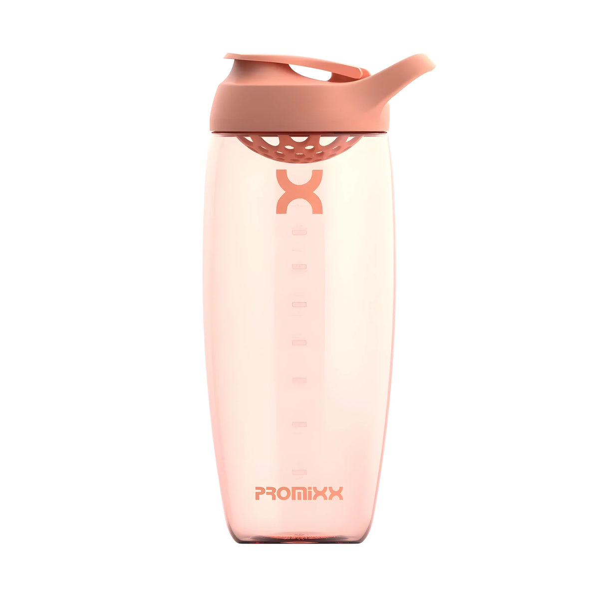ProMixx Pursuit Shaker Bottle 950 ml i färgen Coral Pink med transparent flaska och matchande sportlock., bild 5 av 5