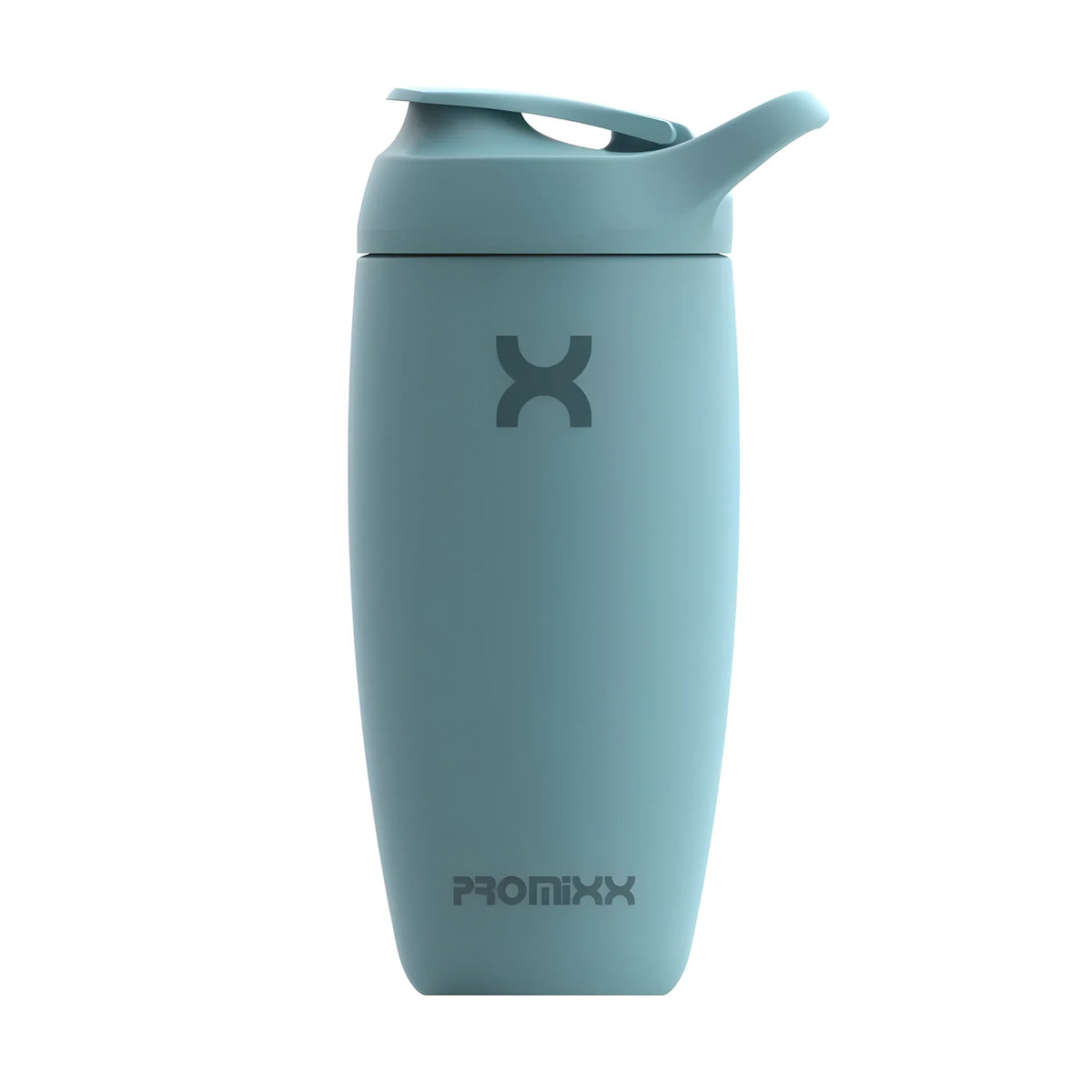 ProMixx Pursuit Double Wall Steel 550 ml isolerad shaker i blågrön soft-touch silikon med sportlock.