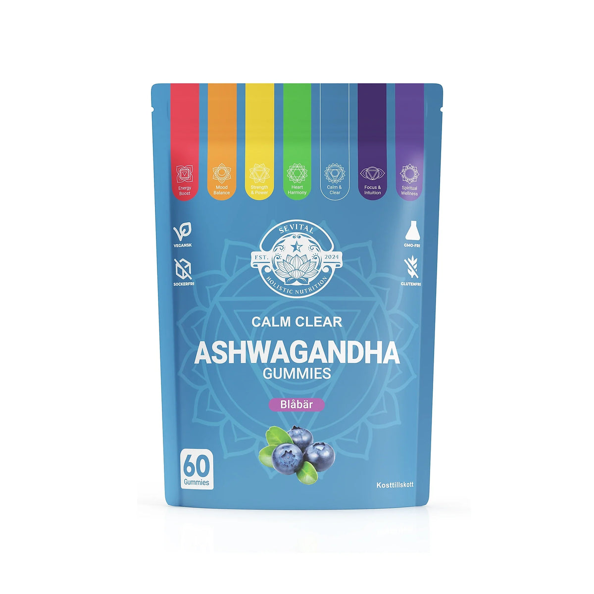 Sevital Ashwagandha Gummies 60 st Blåbär, bild 1 av 1
