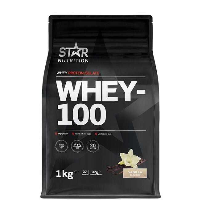 Whey-100 Vassleprotein, 1kg Vanilla