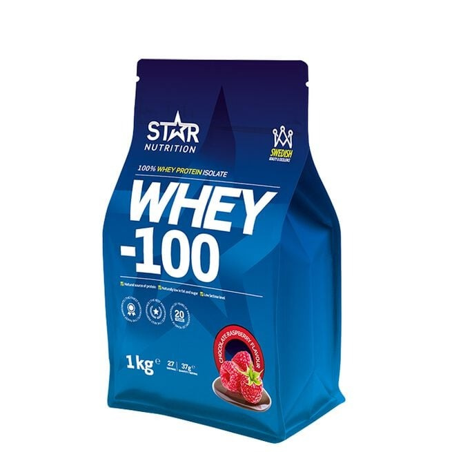 Whey-100 Vassleprotein, 1kg Chocolate Raspberry