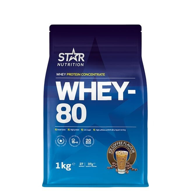 Whey-80 Vassleprotein, 1kg Ice Coffee