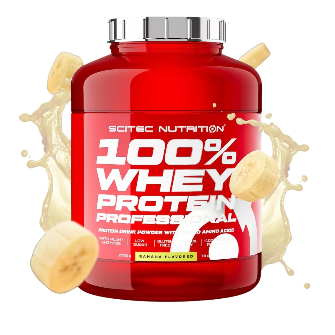 Scitec Nutrition 100% Whey Protein Vassleprotein Professional 2350 g, Banana