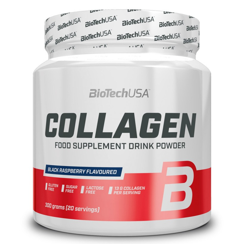BiotechUSA Collagen 300 g Kollagenpulver, Black Raspberry