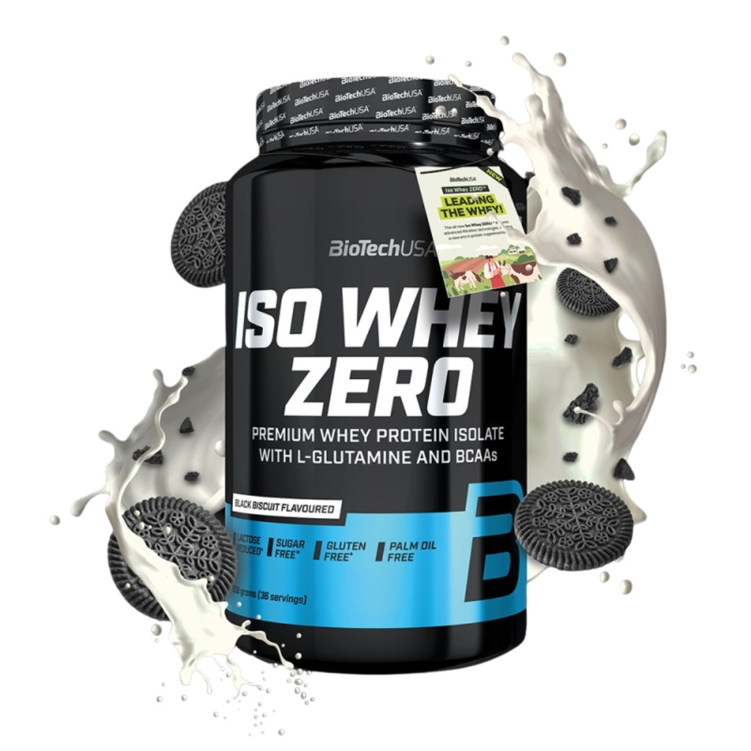 BiotechUSA Iso Whey Zero Laktosreducerat Vassleproteinisolat 908 g, Black Biscuit