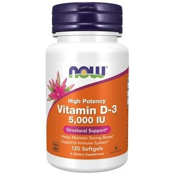 Now Foods Vitamin D-3 5000 IU, 120 Softgels