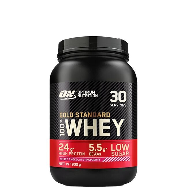 Optimum Nutrition 100% Whey Gold Standard Vassleprotein 908 g, White Chocolate Raspberry
