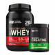 Optimum Nutrition 100% Whey Gold Standard Vassleprotein 908g + Creatine Powder 300g