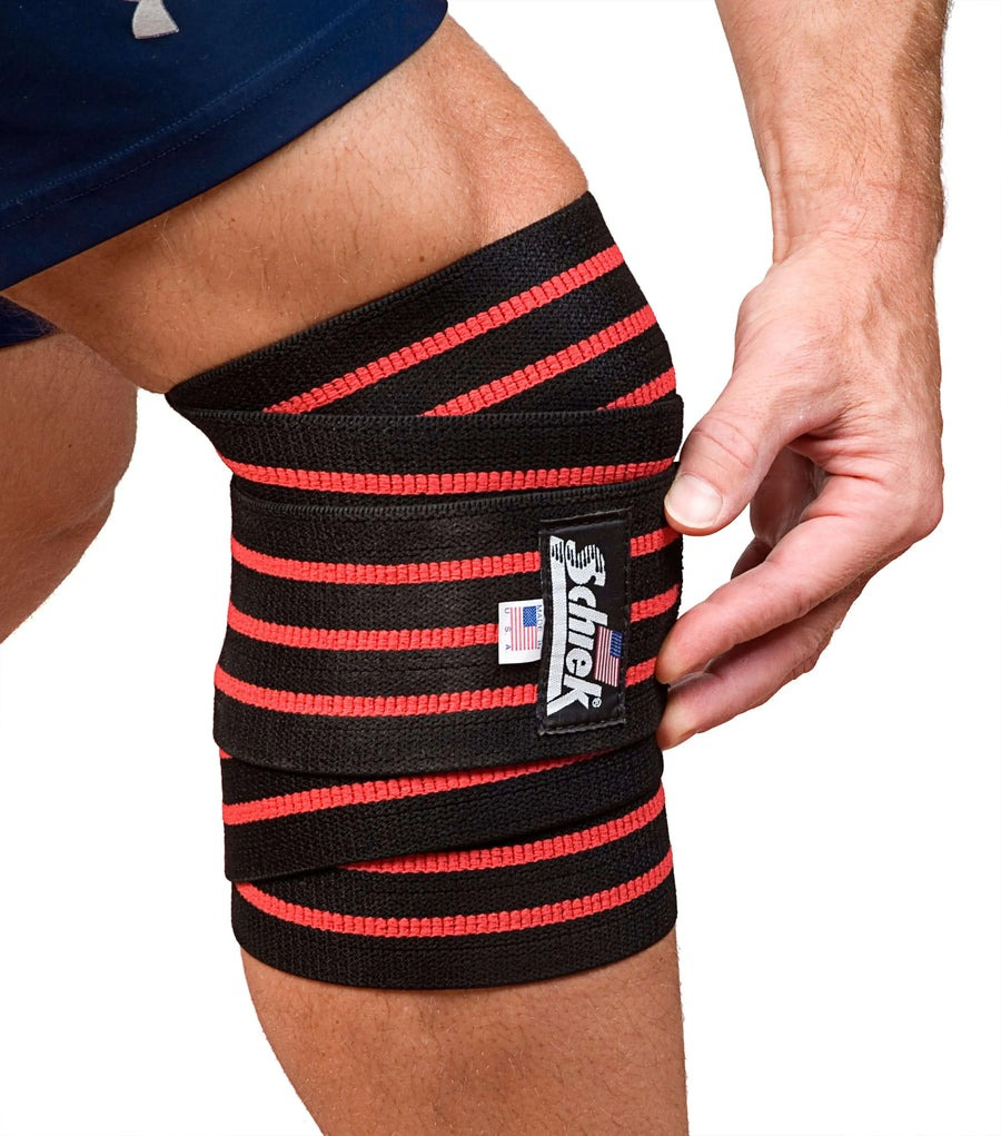Knee Wraps – Black/Red, Velcro