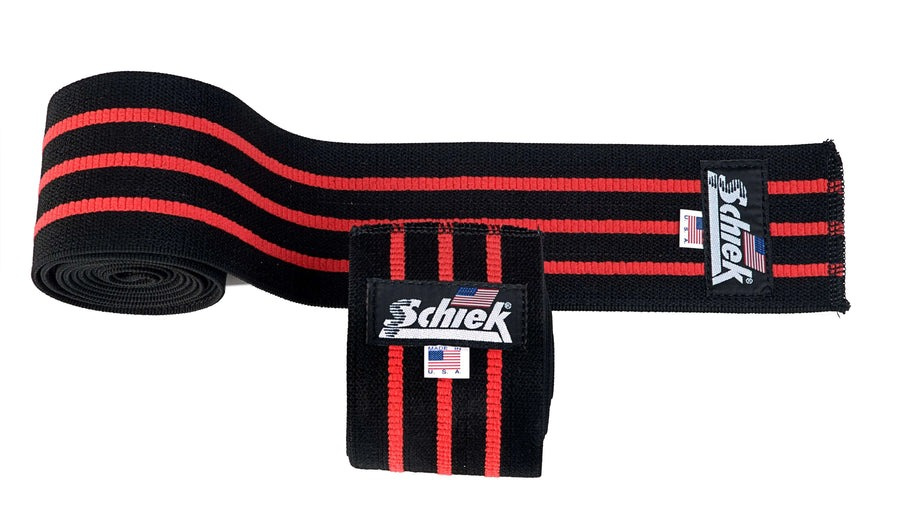 Knee Wraps – Black/Red, Velcro